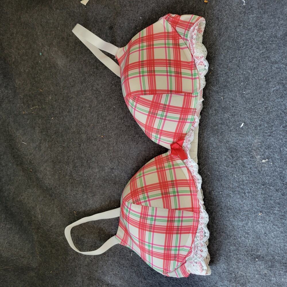 Adore Me Push Up Bra 36C Purple Red Padded Cup Wire‎ Free Adjustable Strap